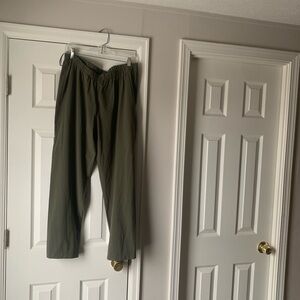 manduka Olive Green Lightweight Elastic-Waist Joggers